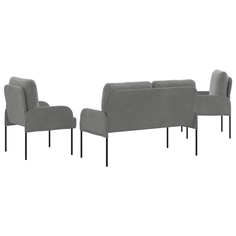 Zestawy sof 3 pcs Ciemnoszary 115 x 56 x 80 cm sklejka