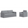 Zestaw Sof 2 pcs Jasnoszary 198 x 78 x 80 cm tkanina