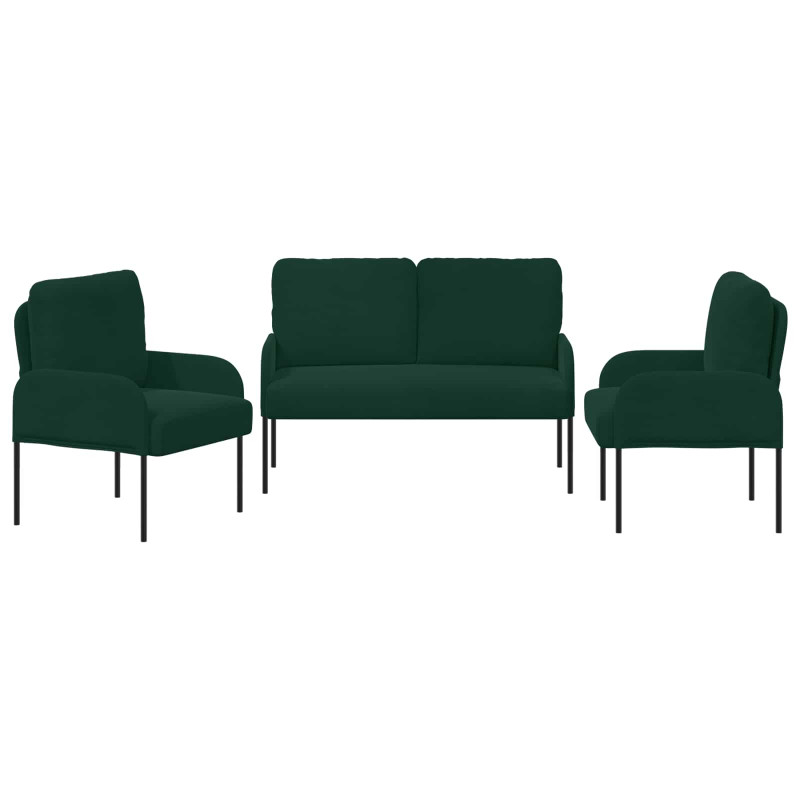 Zestawy sof 3 pcs Ciemna zieleń 115 x 56 x 80 cm sklejka