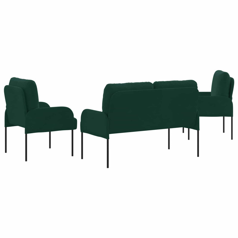 Zestawy sof 3 pcs Ciemna zieleń 115 x 56 x 80 cm sklejka