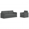Zestaw Sof 2 pcs Ciemnoszary 198 x 78 x 80 cm tkanina