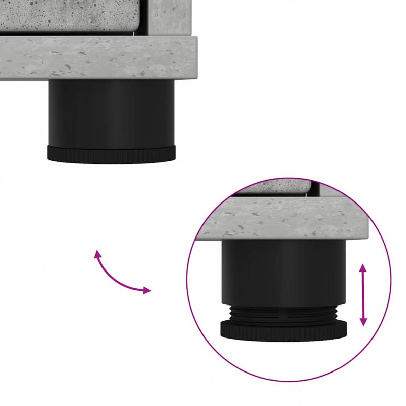 Zestaw mebli łazienkowych z szufladą 3 pcs Betonowy szary