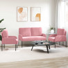 Zestawy sof z poduszką 3 pcs Różowy 115 x 56 x 80 cm sklejka