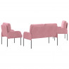 Zestawy sof z poduszką 3 pcs Różowy 115 x 56 x 80 cm sklejka