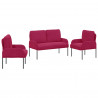 Zestawy sof 3 pcs Czerwone wino 115 x 56 x 80 cm sklejka