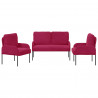 Zestawy sof 3 pcs Czerwone wino 115 x 56 x 80 cm sklejka