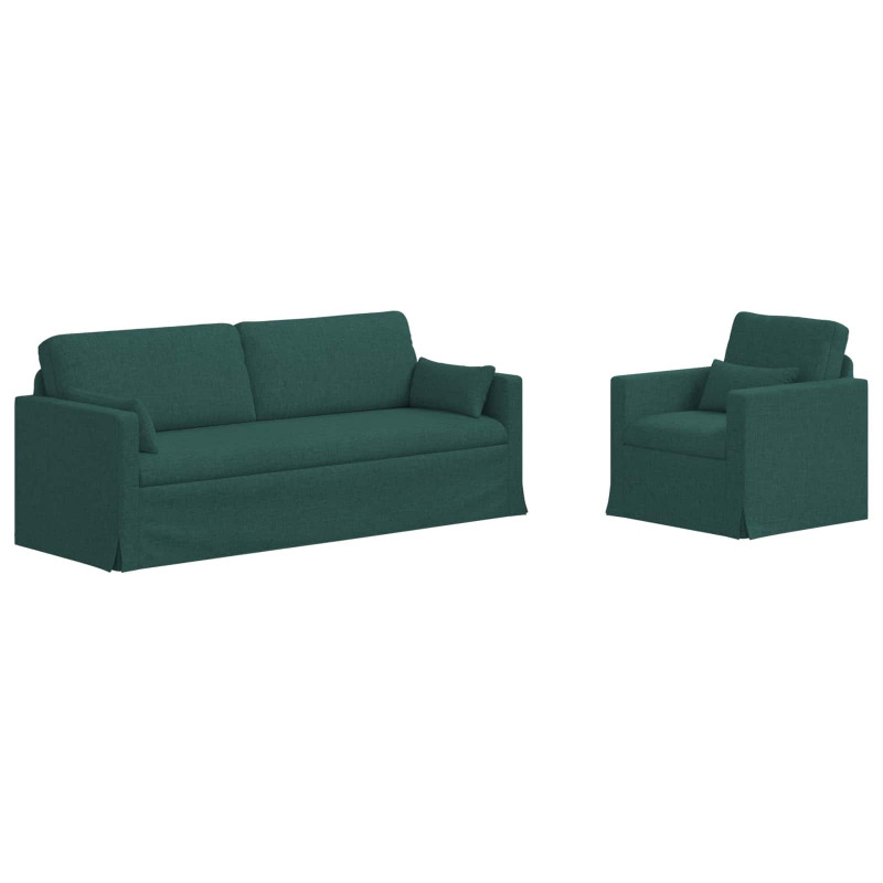 Zestaw Sof 2 pcs Ciemna zieleń 198 x 78 x 80 cm tkanina