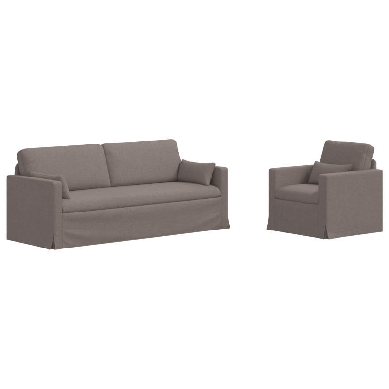 Zestaw Sof 2 pcs Ciemnoszary 198 x 78 x 80 cm tkanina