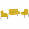 Zestawy sof z poduszką 3 pcs Żółty 115 x 56 x 80 cm sklejka
