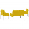 Zestawy sof z poduszką 3 pcs Żółty 115 x 56 x 80 cm sklejka