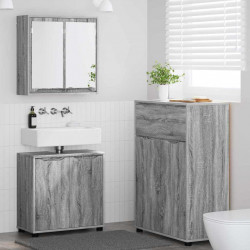 Zestaw mebli łazienkowych z szufladą z półką 3 pcs Szary Sonoma
