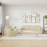 Zestaw Sof 2 pcs Kremowy 198 x 78 x 80 cm tkanina