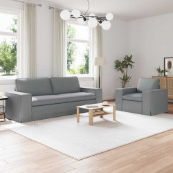 Zestaw Sof 2 pcs Jasnoszary 182 x 80 x 82 cm tkanina