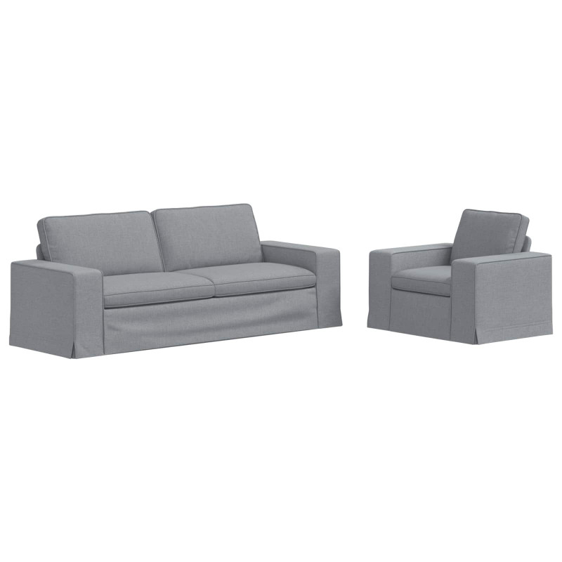 Zestaw Sof 2 pcs Jasnoszary 182 x 80 x 82 cm tkanina