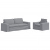 Zestaw Sof 2 pcs Jasnoszary 182 x 80 x 82 cm tkanina