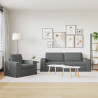 Zestaw Sof 2 pcs Ciemnoszary 182 x 80 x 82 cm tkanina