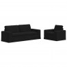 Zestaw Sof 2 pcs Czarny 182 x 80 x 82 cm tkanina