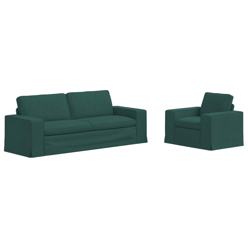 Zestaw Sof 2 pcs Ciemna zieleń 182 x 80 x 82 cm tkanina