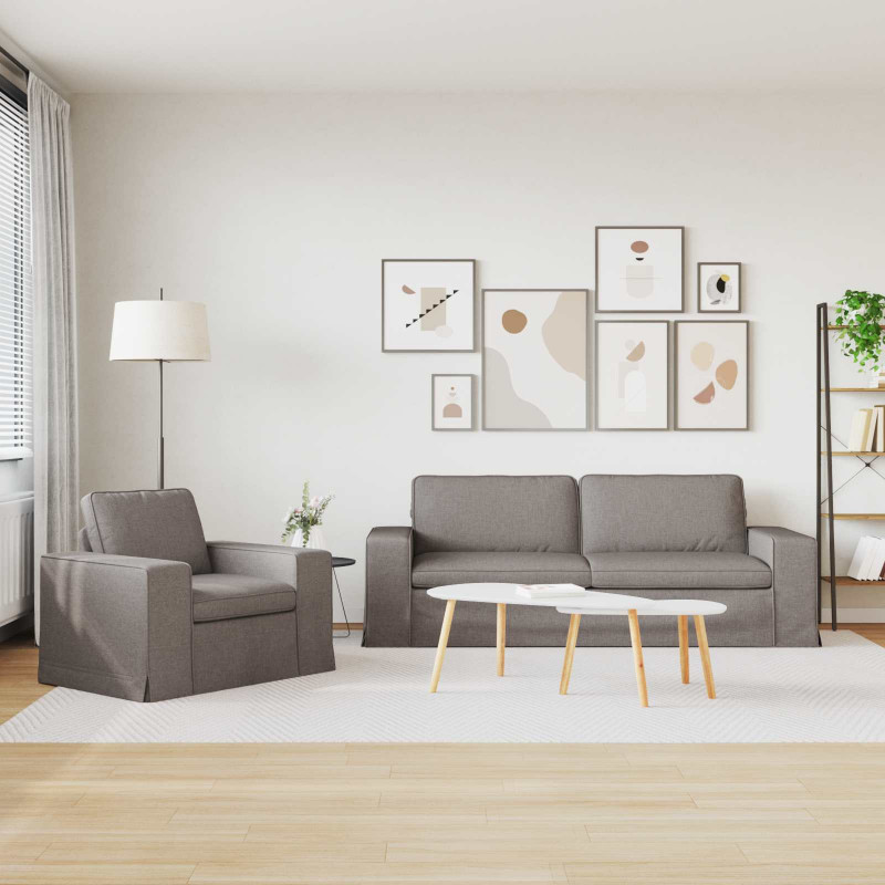 Zestaw Sof 2 pcs Ciemnoszary 182 x 80 x 82 cm tkanina