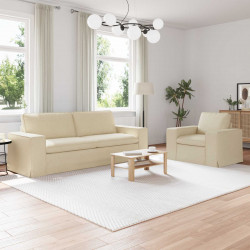 Zestaw Sof 2 pcs Kremowy 182 x 80 x 82 cm tkanina