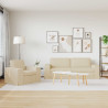 Zestaw Sof 2 pcs Kremowy 182 x 80 x 82 cm tkanina