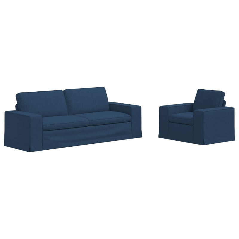 Zestaw Sof 2 pcs Niebieski 182 x 80 x 82 cm tkanina