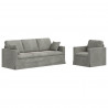 Zestaw Sof 2 pcs Jasnoszary 198 x 78 x 80 cm Aksamit