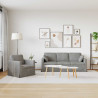 Zestaw Sof 2 pcs Jasnoszary 198 x 78 x 80 cm Aksamit