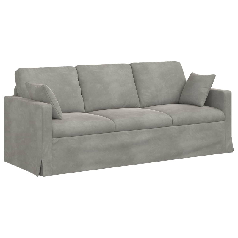 Zestaw Sof 2 pcs Jasnoszary 198 x 78 x 80 cm Aksamit