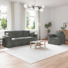 Zestaw Sof 2 pcs Ciemnoszary 198 x 78 x 80 cm Aksamit