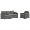 Zestaw Sof 2 pcs Ciemnoszary 198 x 78 x 80 cm Aksamit