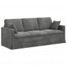 Zestaw Sof 2 pcs Ciemnoszary 198 x 78 x 80 cm Aksamit