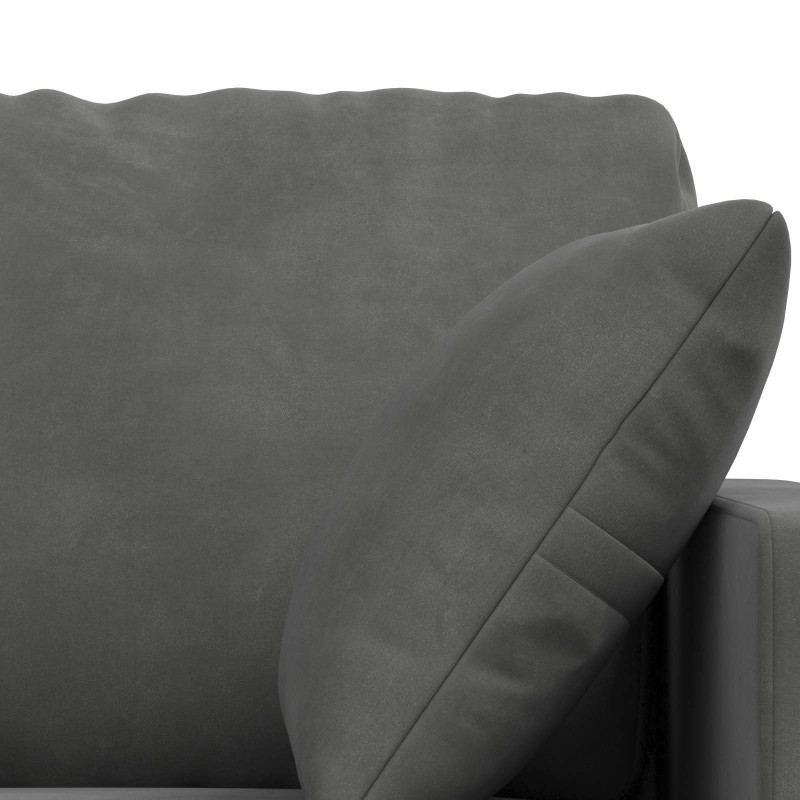 Zestaw Sof 2 pcs Ciemnoszary 198 x 78 x 80 cm Aksamit