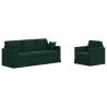 Zestaw Sof 2 pcs Ciemna zieleń 198 x 78 x 80 cm Aksamit