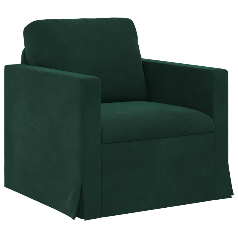 Zestaw Sof 2 pcs Ciemna zieleń 198 x 78 x 80 cm Aksamit