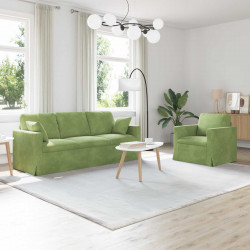Zestaw Sof 2 pcs Jasnozielony 198 x 78 x 80 cm Aksamit
