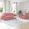 Zestaw Sof 2 pcs Różowy 198 x 78 x 80 cm Aksamit