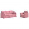 Zestaw Sof 2 pcs Różowy 198 x 78 x 80 cm Aksamit