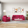 Zestaw Sof 2 pcs Czerwone wino 198 x 78 x 80 cm Aksamit