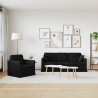 Zestaw Sof 2 pcs Czarny 198 x 78 x 80 cm Aksamit