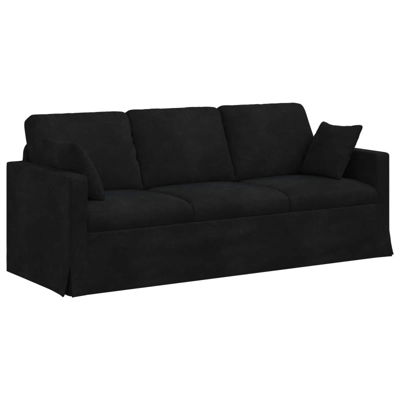 Zestaw Sof 2 pcs Czarny 198 x 78 x 80 cm Aksamit