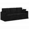 Zestaw Sof 2 pcs Czarny 198 x 78 x 80 cm Aksamit