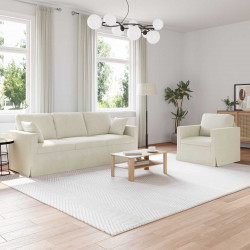 Zestaw Sof 2 pcs Kremowy 198 x 78 x 80 cm Aksamit