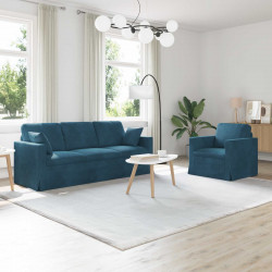 Zestaw Sof 2 pcs Niebieski 198 x 78 x 80 cm Aksamit