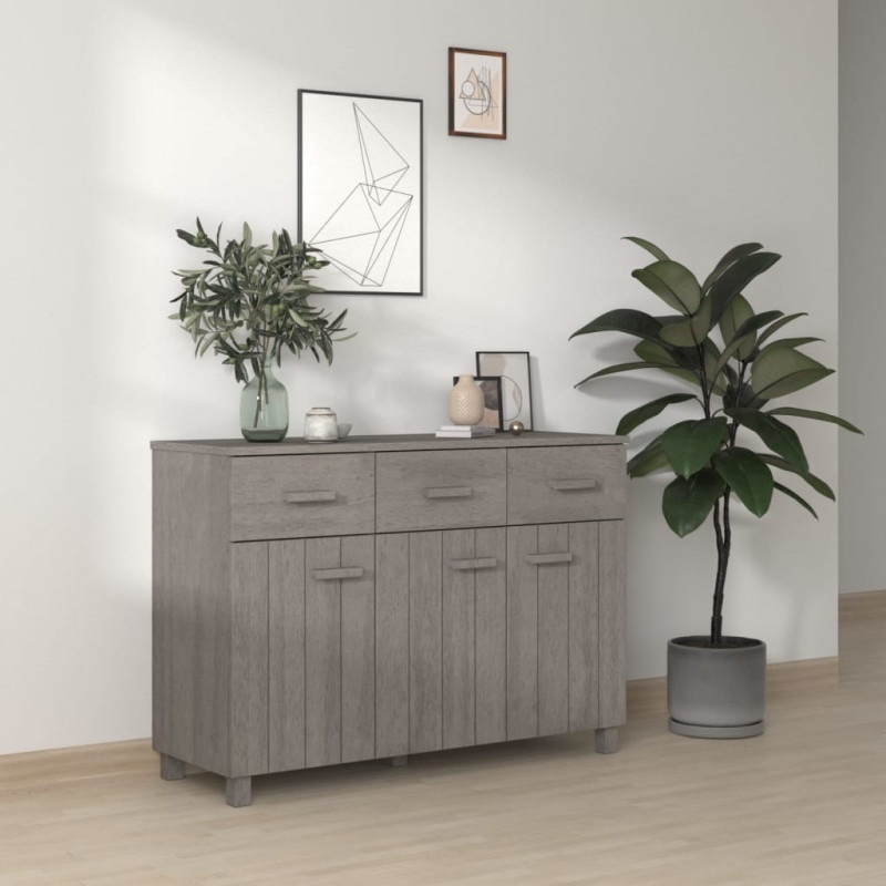 Szafka HAMAR, jasnoszara, 113x40x80 cm, lite drewno sosnowe
