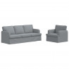 Zestaw Sof 2 pcs Jasnoszary 144 x 80 x 85 cm tkanina