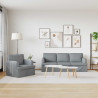 Zestaw Sof 2 pcs Jasnoszary 144 x 80 x 85 cm tkanina