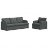 Zestaw Sof 2 pcs Ciemnoszary 144 x 80 x 85 cm tkanina