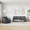 Zestaw Sof 2 pcs Ciemnoszary 144 x 80 x 85 cm tkanina