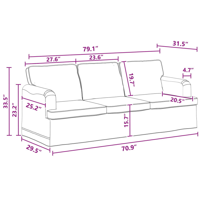 Zestaw Sof 2 pcs Ciemnoszary 144 x 80 x 85 cm tkanina